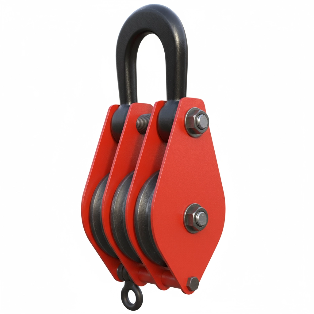 Блок монтажный трехрольный с ушком (проушиной) 32 т 3 ролика