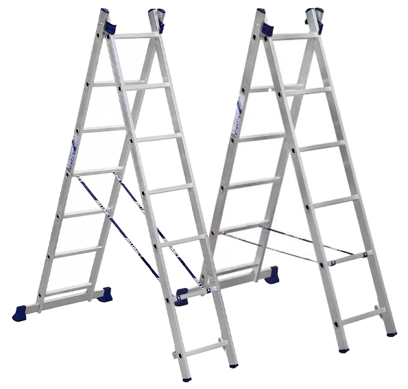 Лестница двухсекционная 150 кг, 5.62 м, 2х12 ст. (сер. - 212/5212)